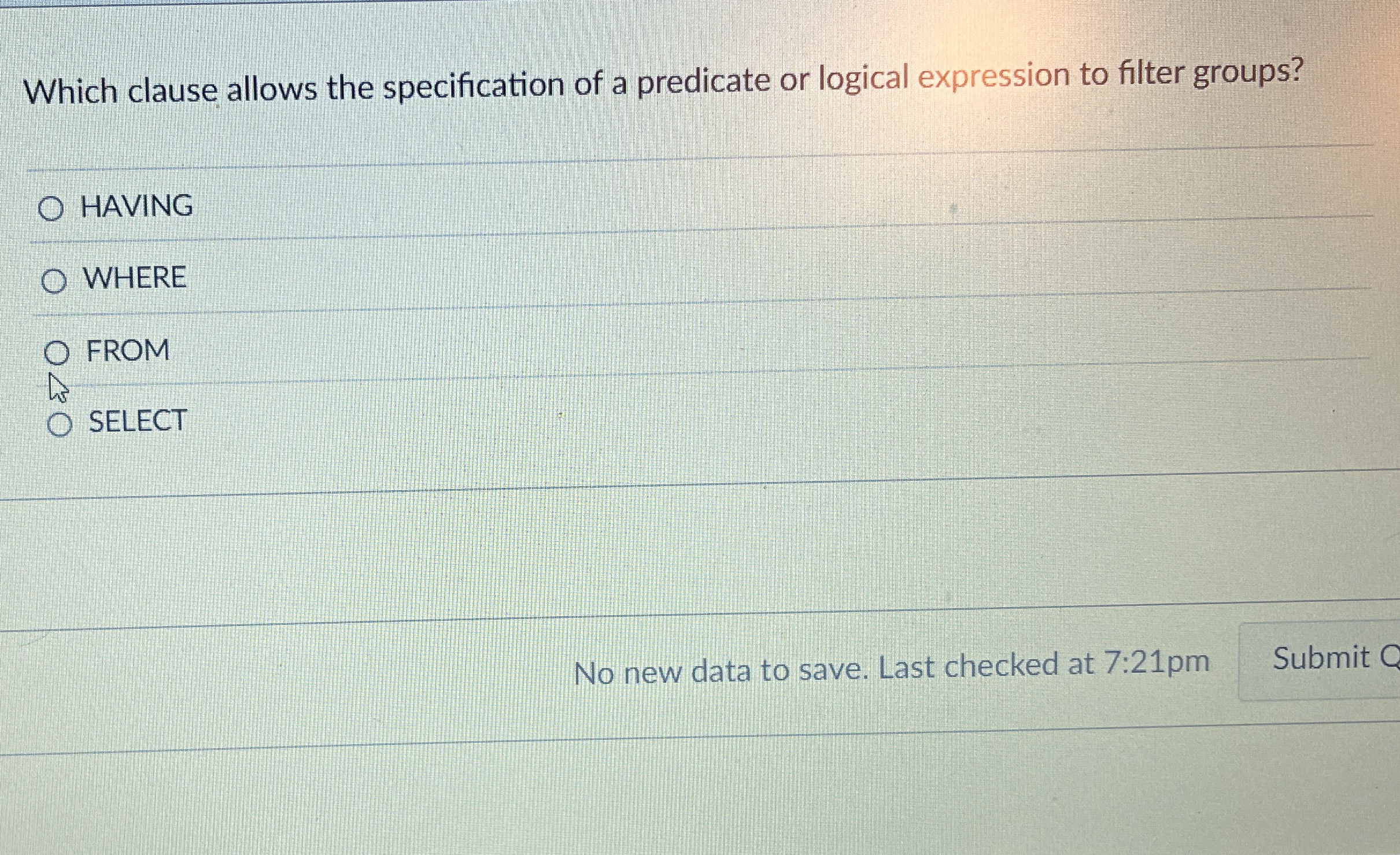 Which clause allows the specification of a