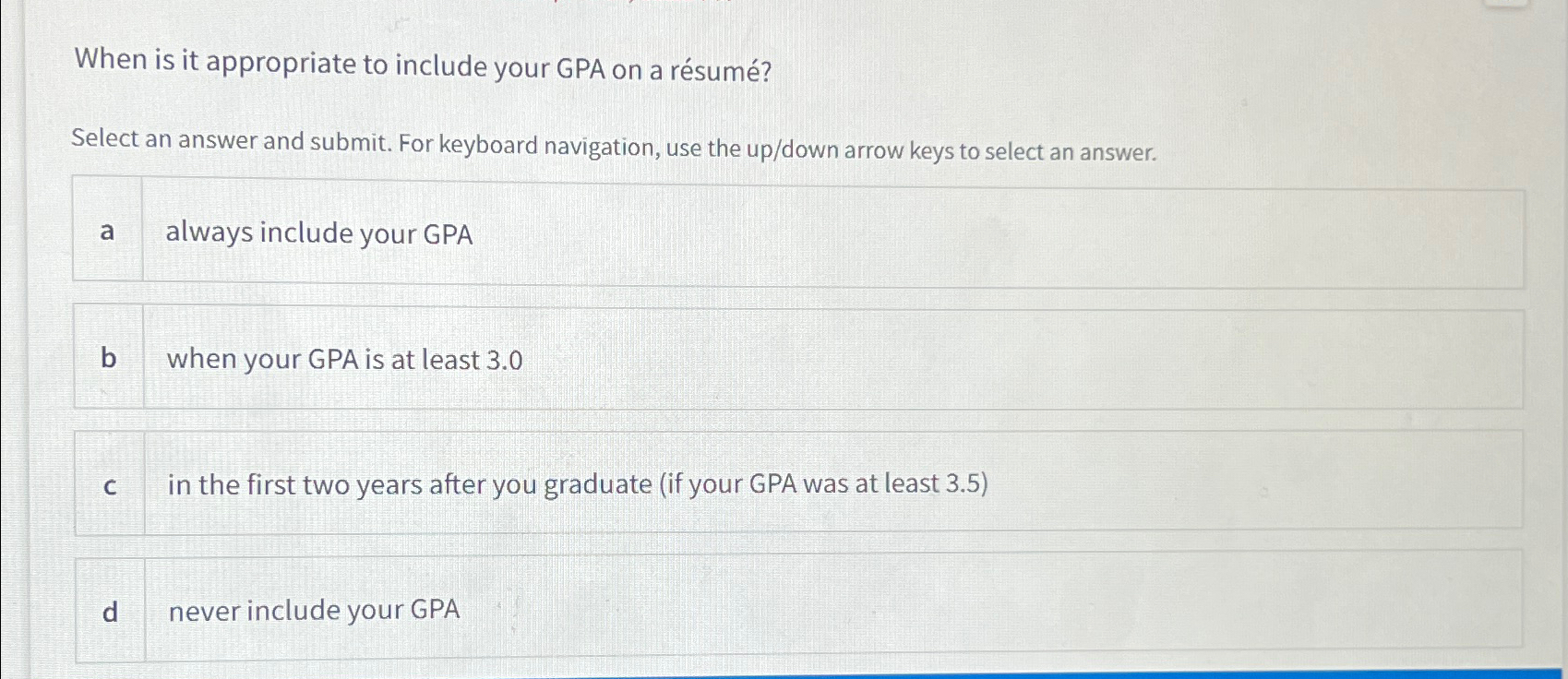 When is it appropriate to include your GPA on a r
