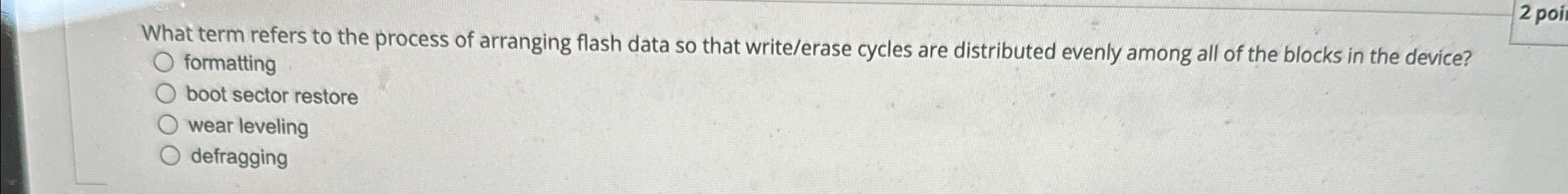 What term refers to the process of arranging