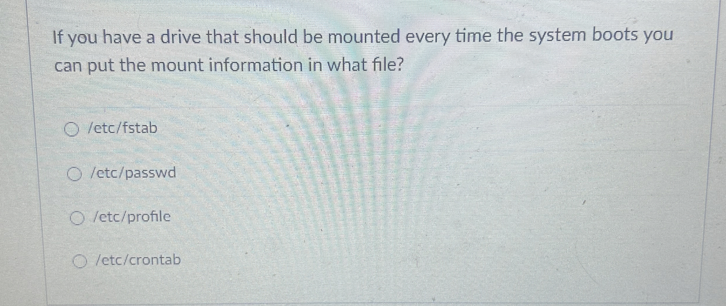 If you have a drive that should be mounted every