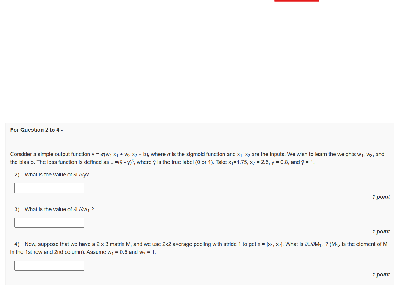 For Question 2 to 4 - Consider a simple output