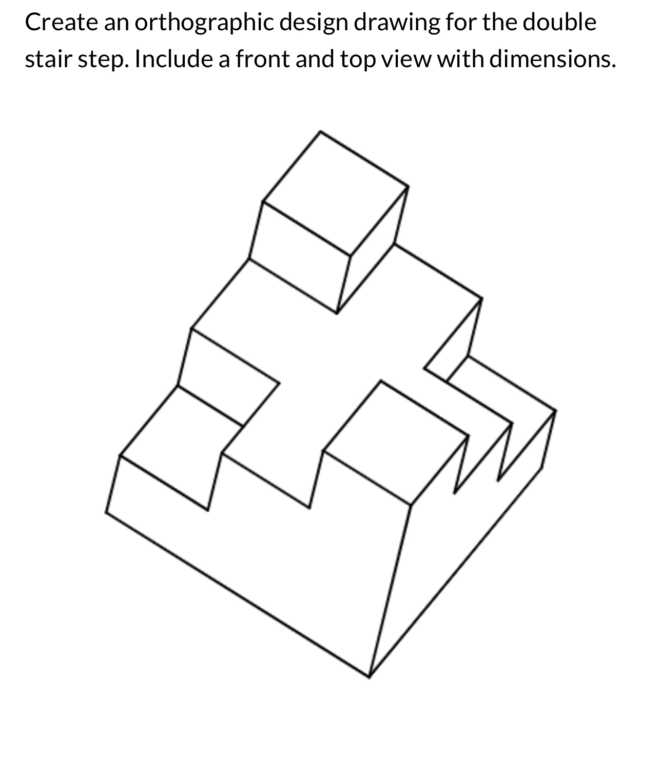 Create an orthographic design drawing for the