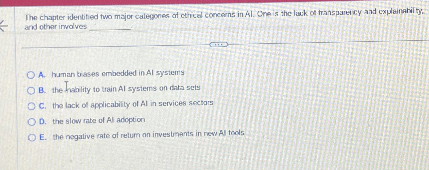 The chapter identified two major categories of