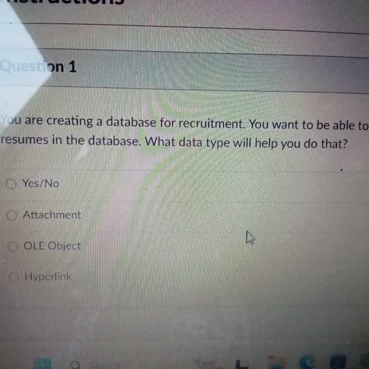 Question 1 You are creating a database for
