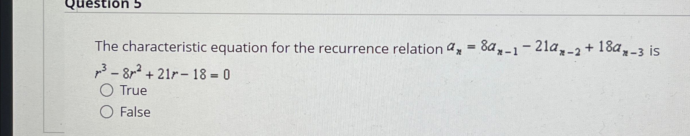 linear homogeneous recurrence relation The