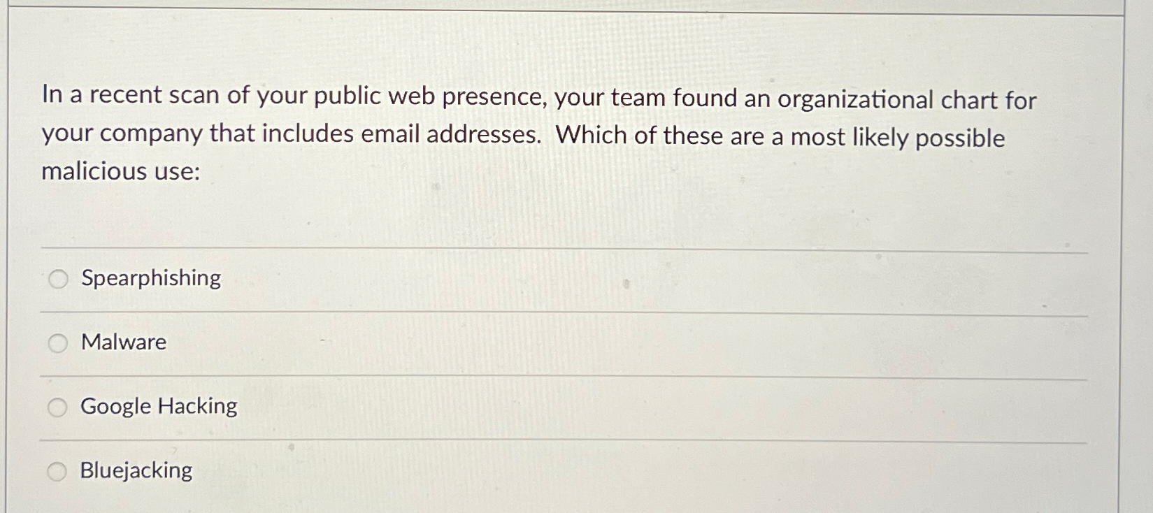 In a recent scan of your public web presence,