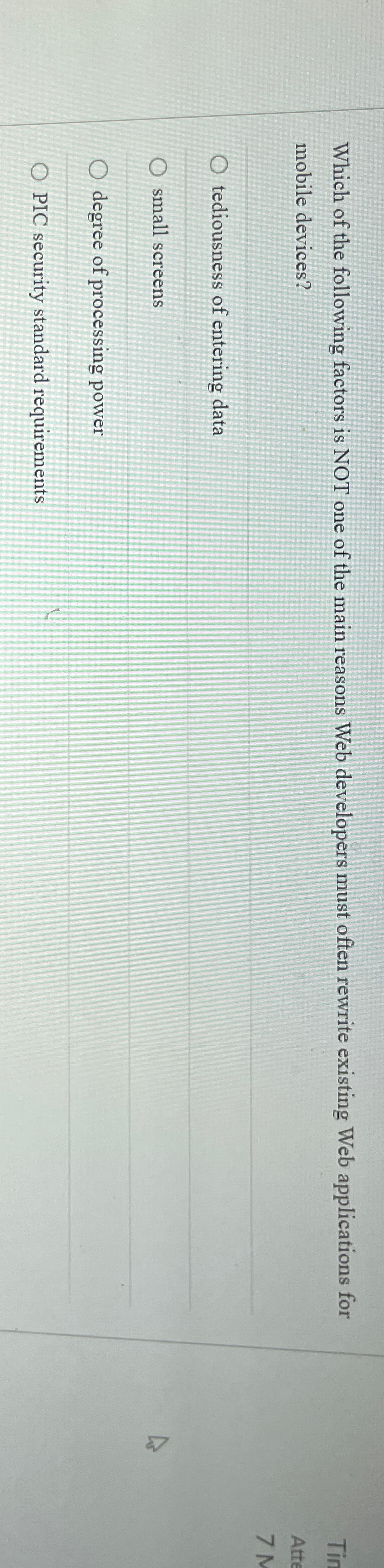 Which of the following factors is NOT one of the