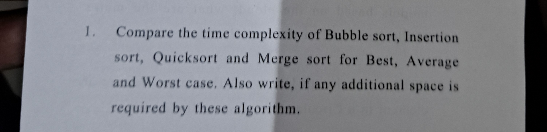 Compare the time complexity of Bubble sort,