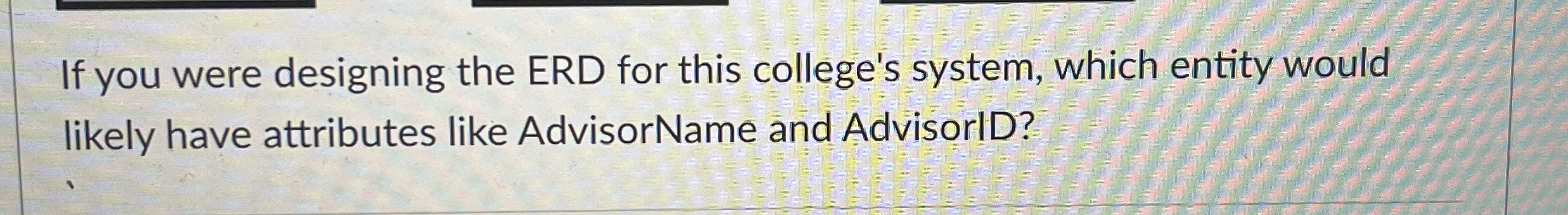 If you were designing the ERD for this college's