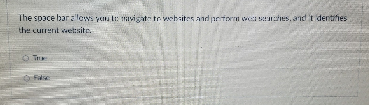 The space bar allows you to navigate to websites