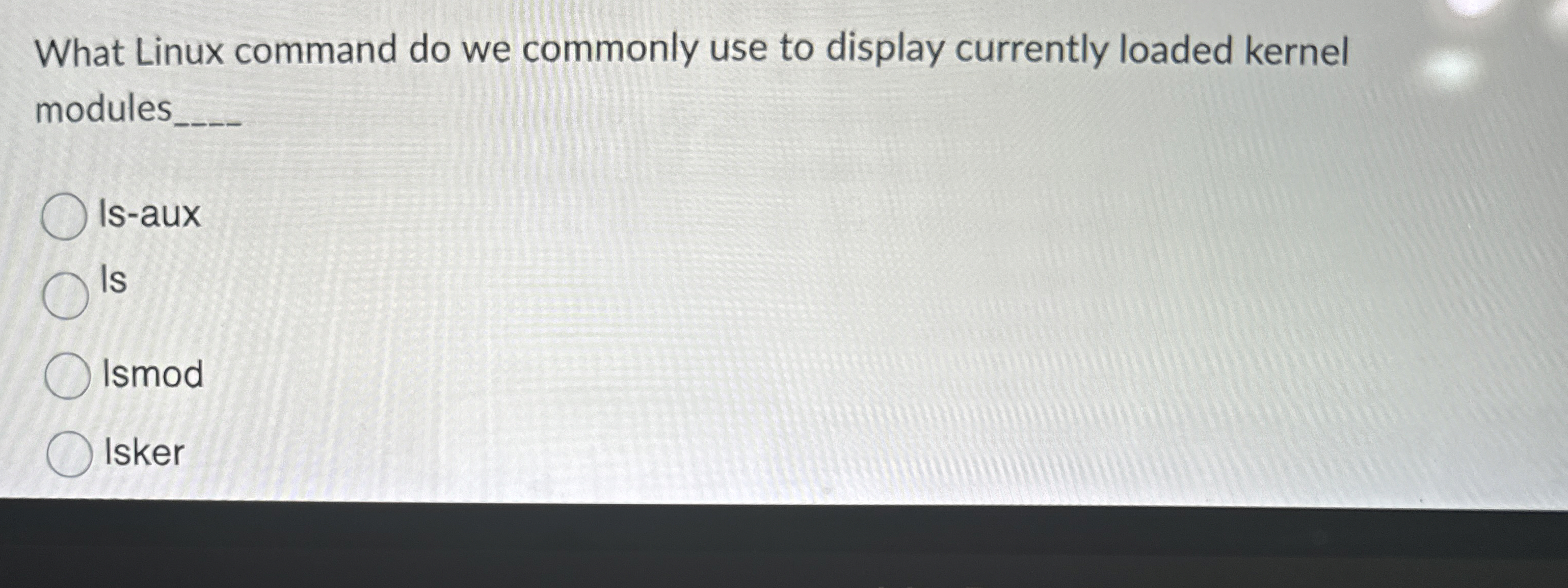 What Linux command do we commonly use to display