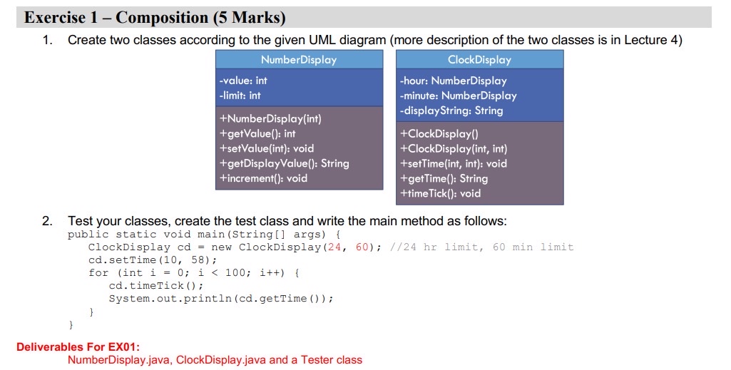 Exercise 1 - Composition ( 5 Marks ) Create two