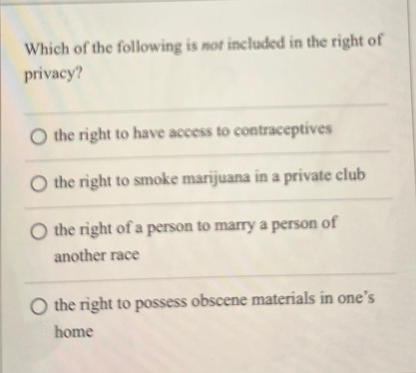 Which of the following is not included in the