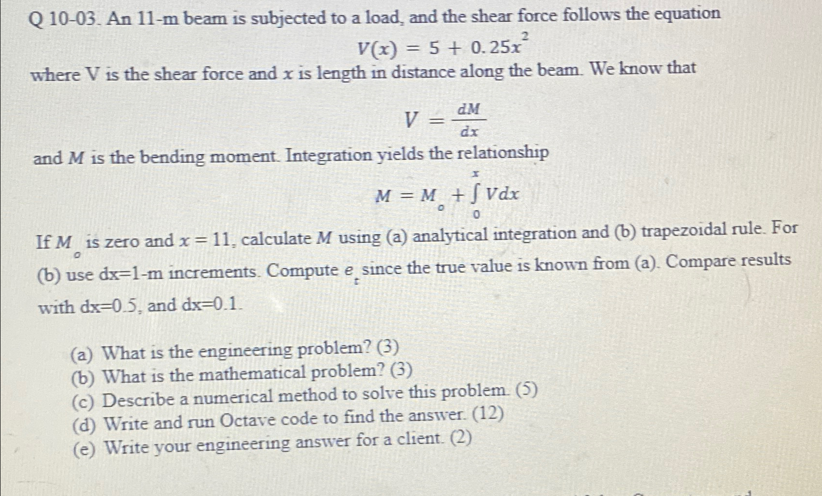 Q 1 0 - 0 3 . An 1 1 - m beam is subjected to a
