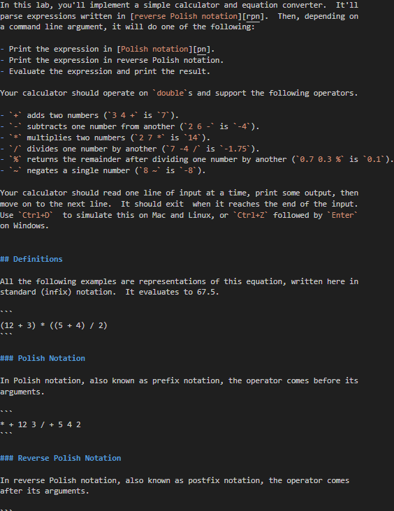 In this lab, you'll implement a simple calculator