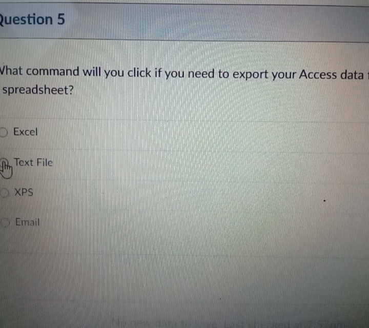 question 5 Vhat command will you click if you