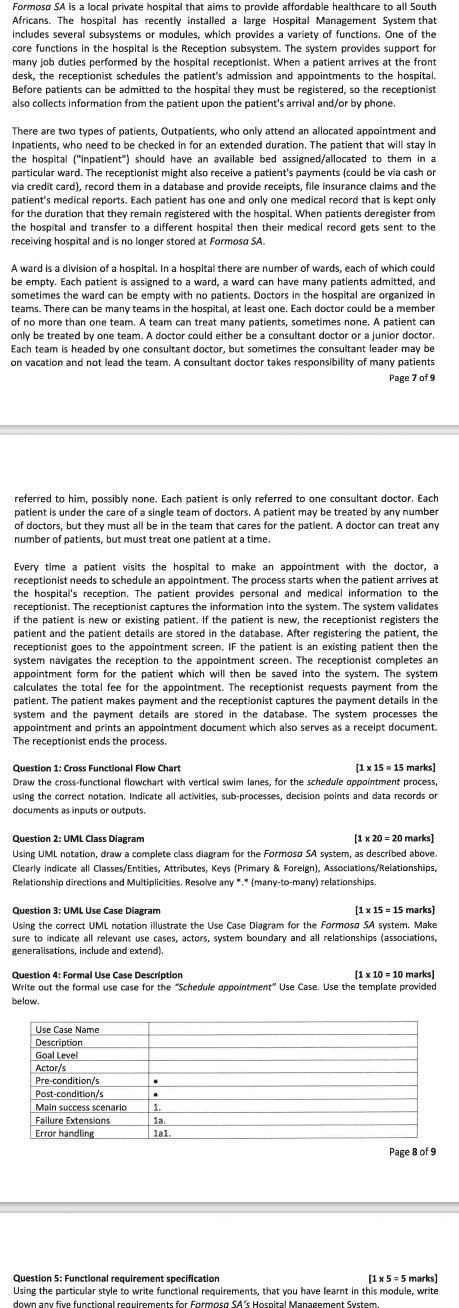 Formosa S A is a local private hospital that aims