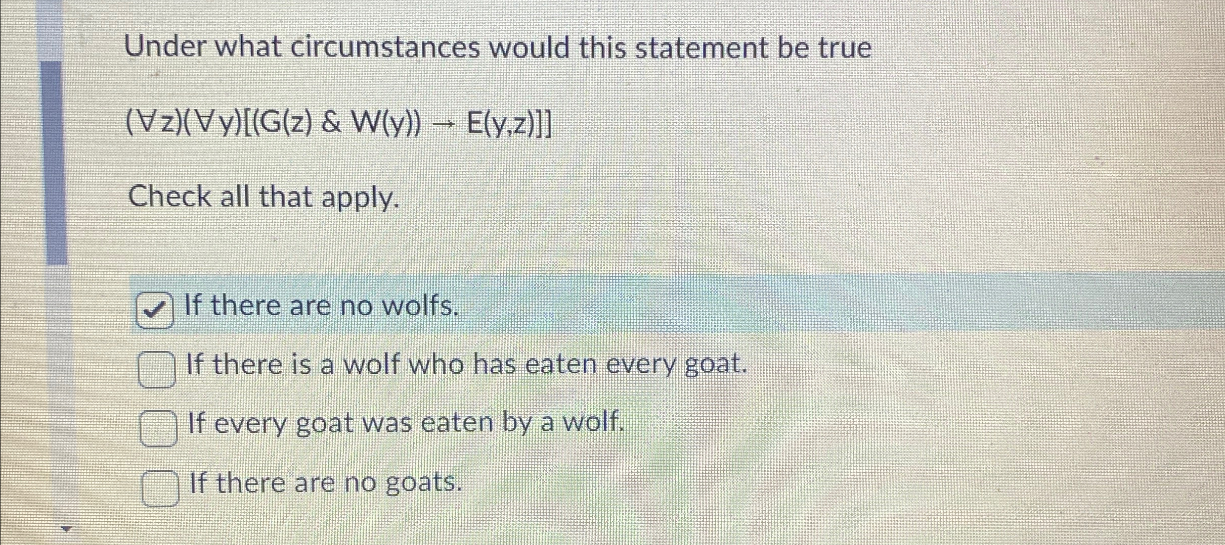 Under what circumstances would this statement be