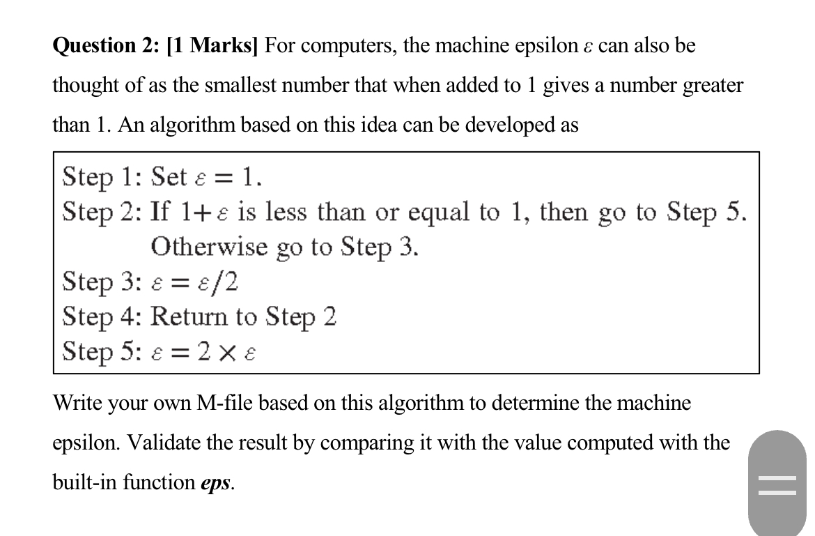 Question 2 : [ 1 Marks ] For computers, the