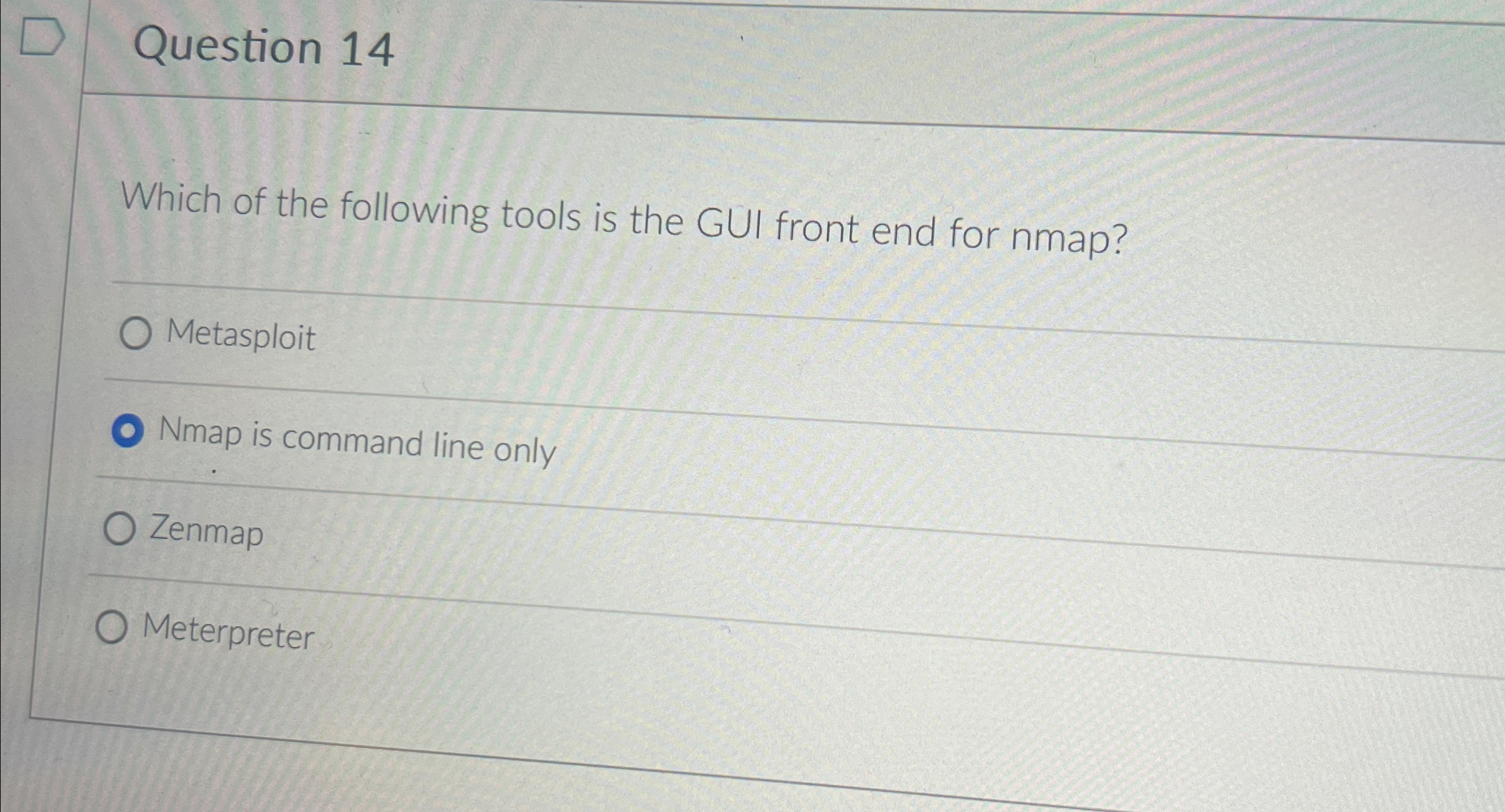 Question 1 4 Which of the following tools is the