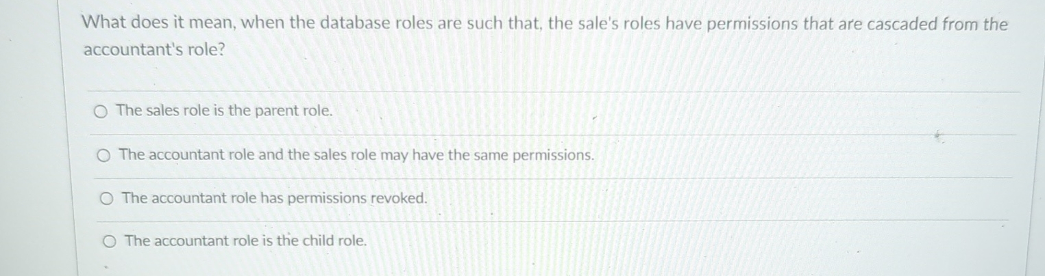 What does it mean, when the database roles are