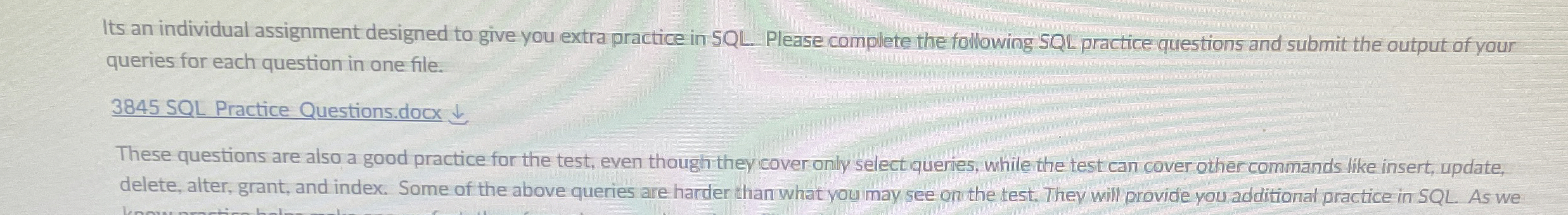 Details Its an individual assignment designed to