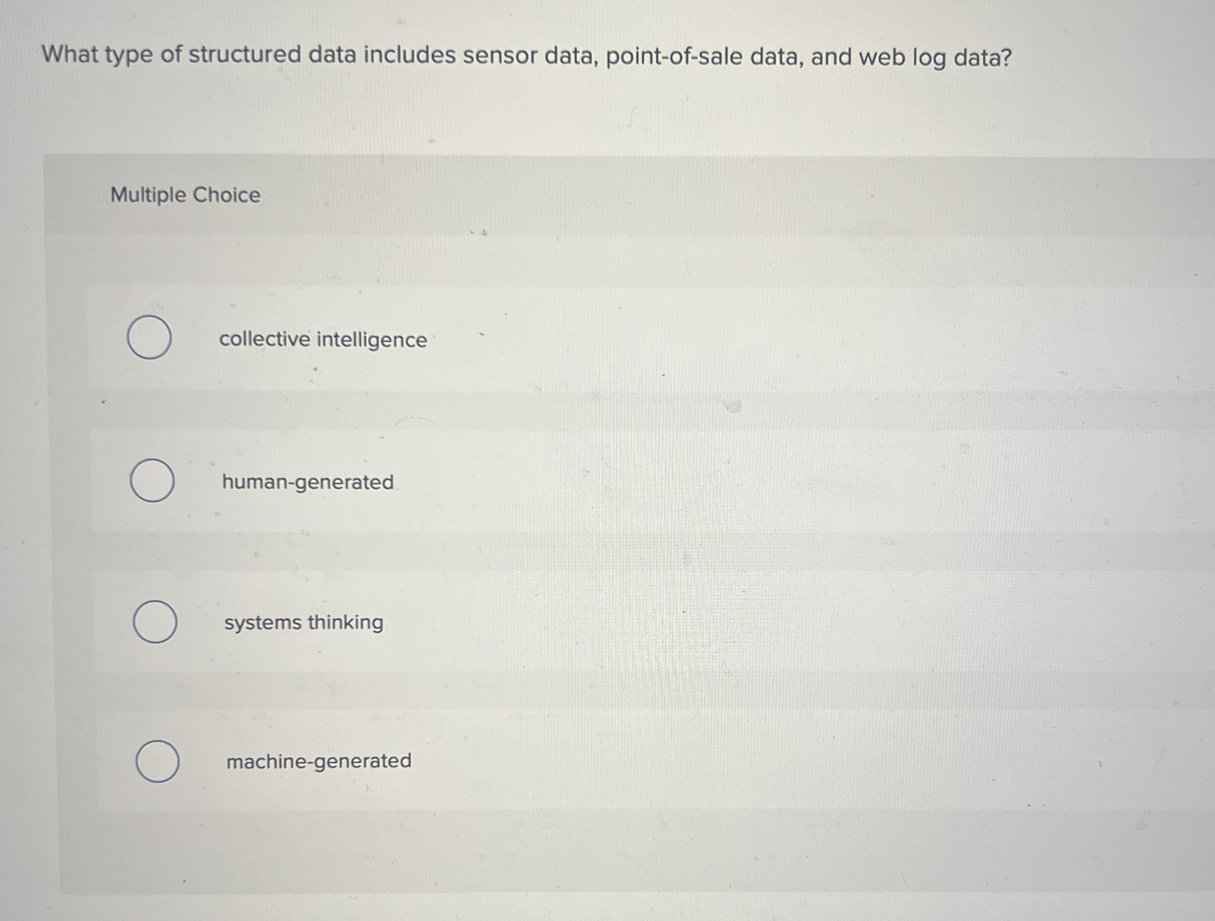 What type of structured data includes sensor