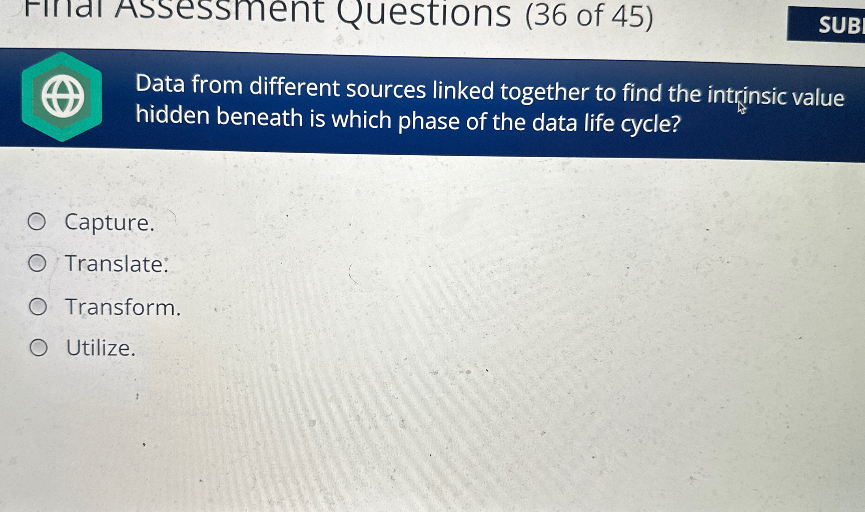 Findi Assessment Questions ( 3 6 of 4 5 ) Data