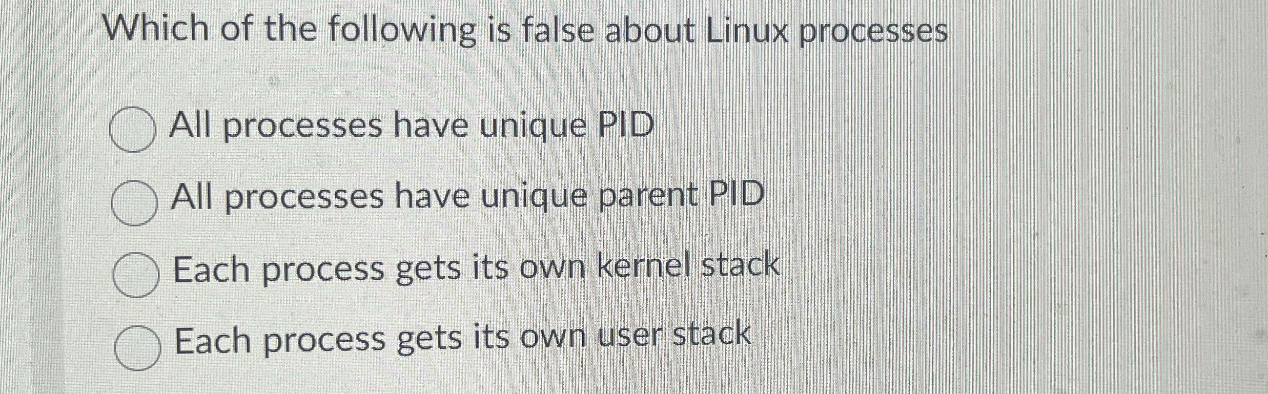 Question 1 2 ( 0 . 3 points ) The message queue