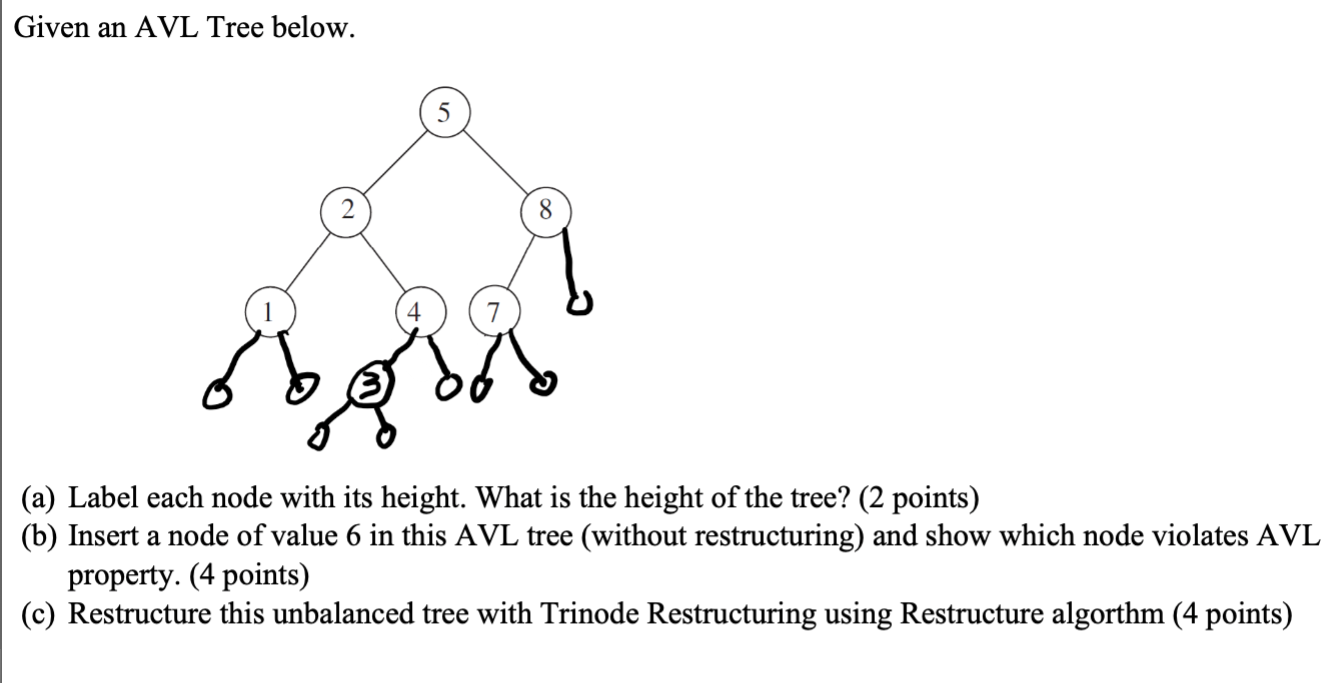 Please do this correctly, and show how each tree