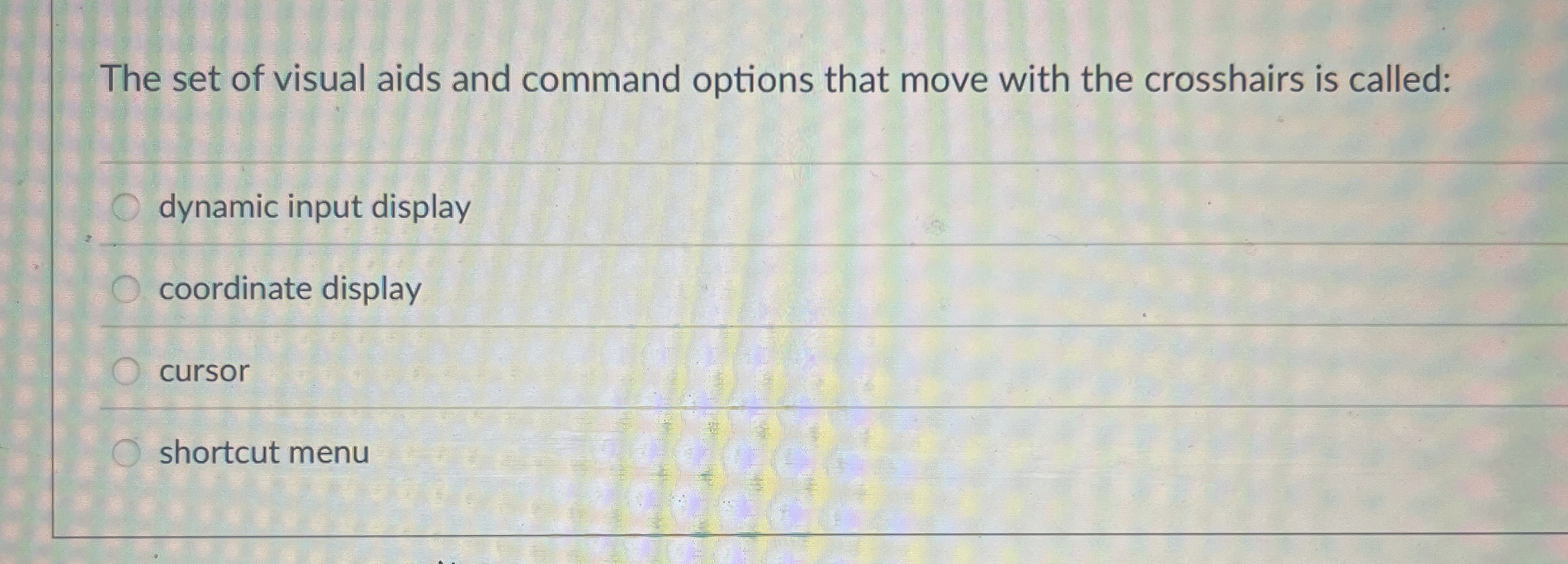 The set of visual aids and command options that