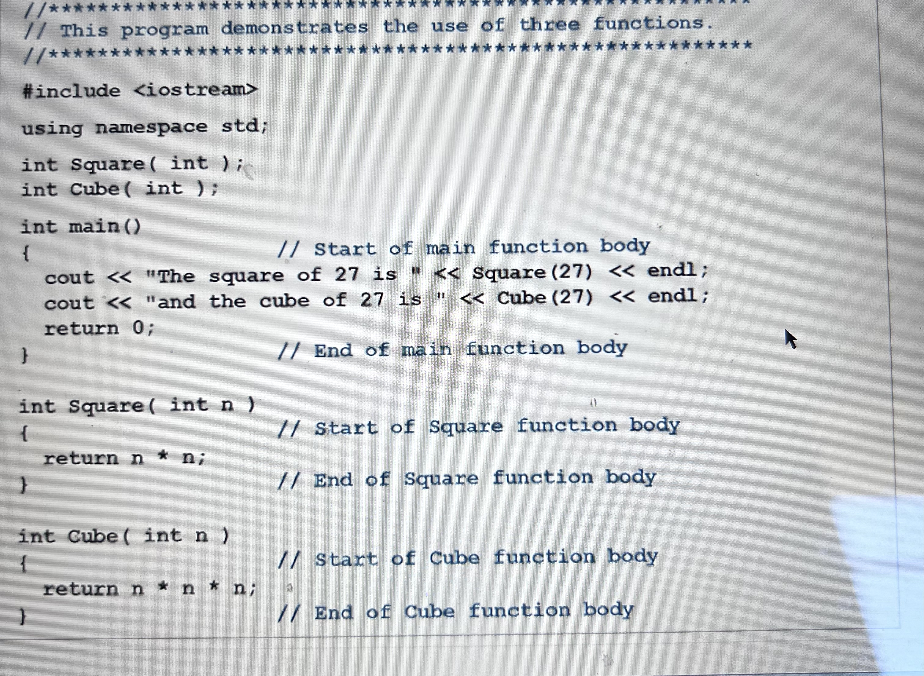 Project proper: 1 . "Three function" exercise on