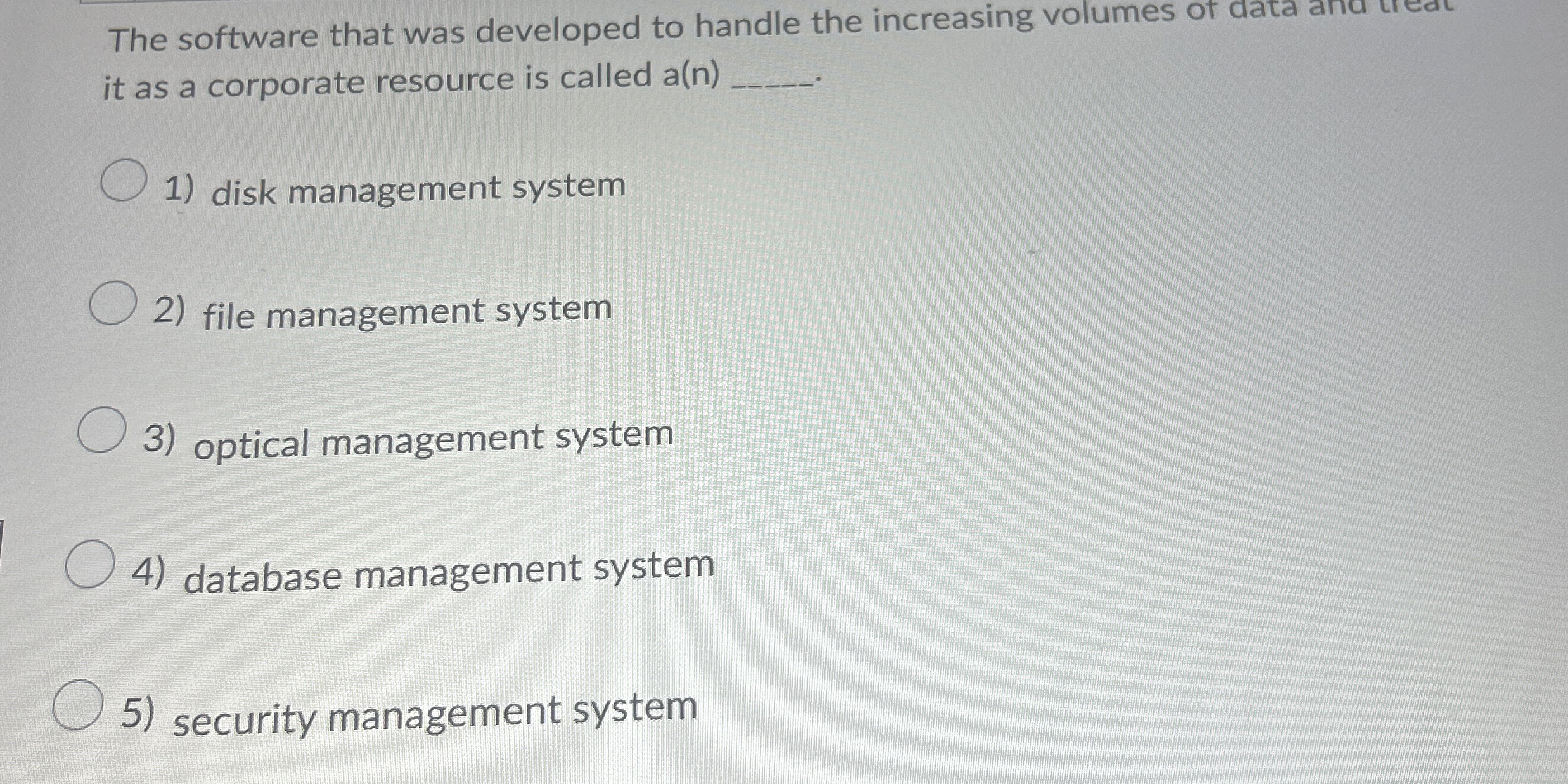 The software that was developed to handle the