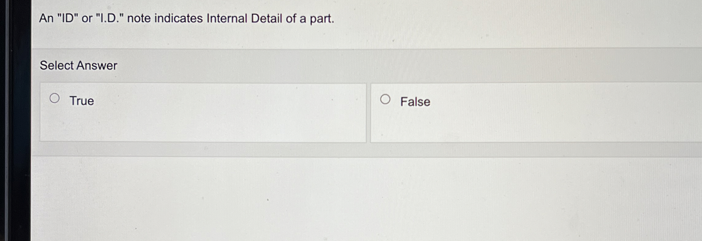 An " ID " or "I.D . " note indicates Internal