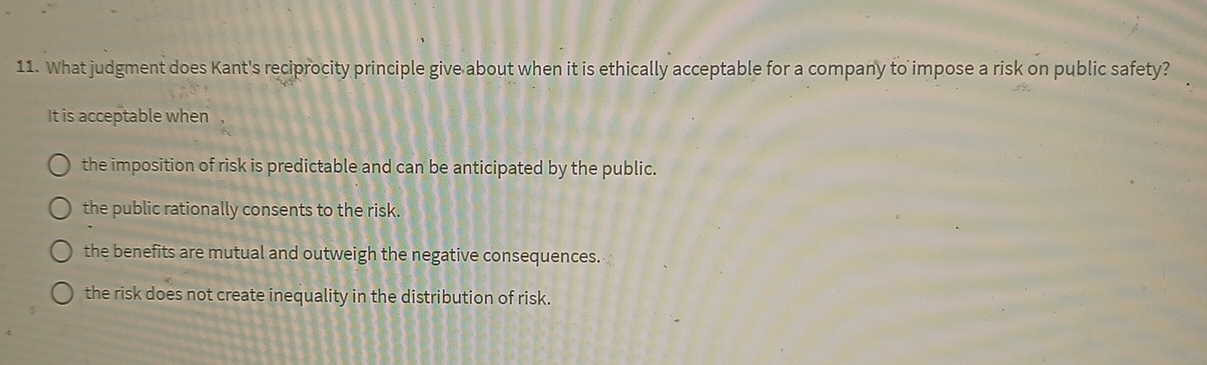 What judgment does Kant's reciprocity principle