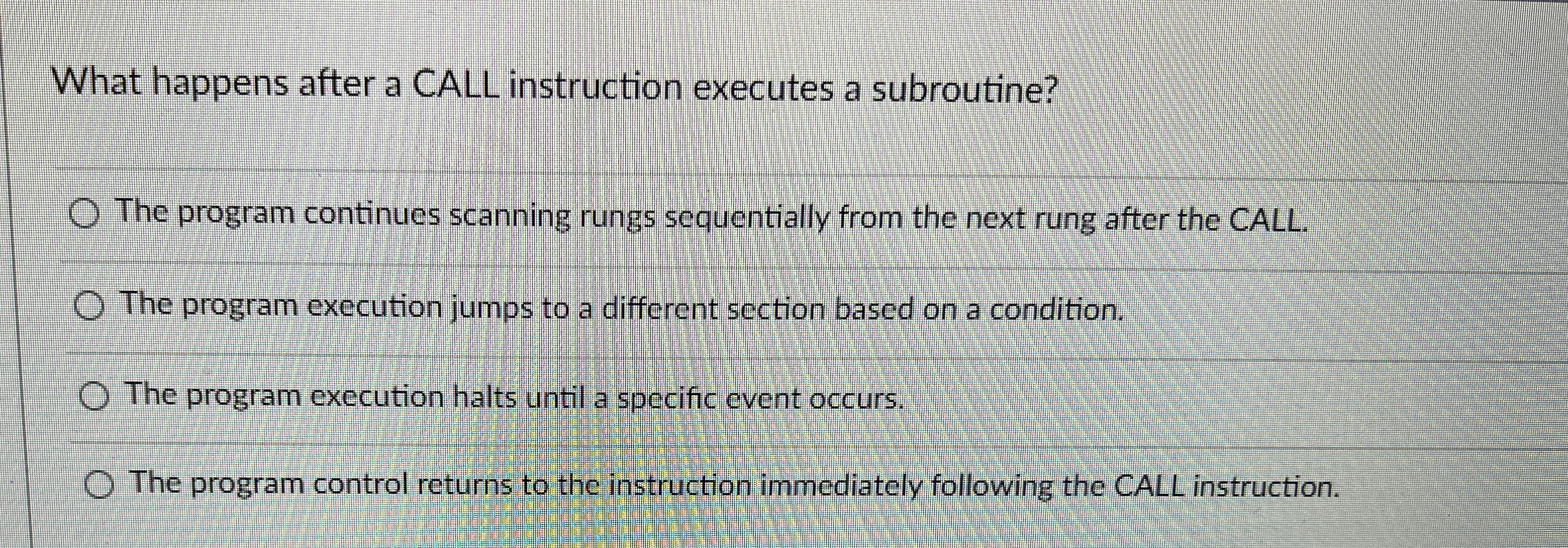 What happens after a CALL instruction executes a