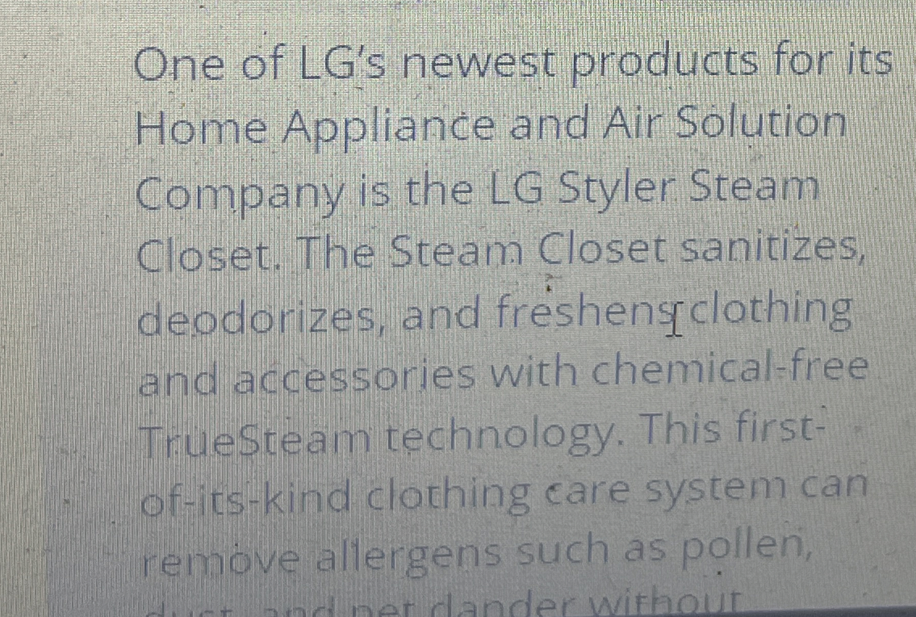 One of LG ' s newest products for its Home