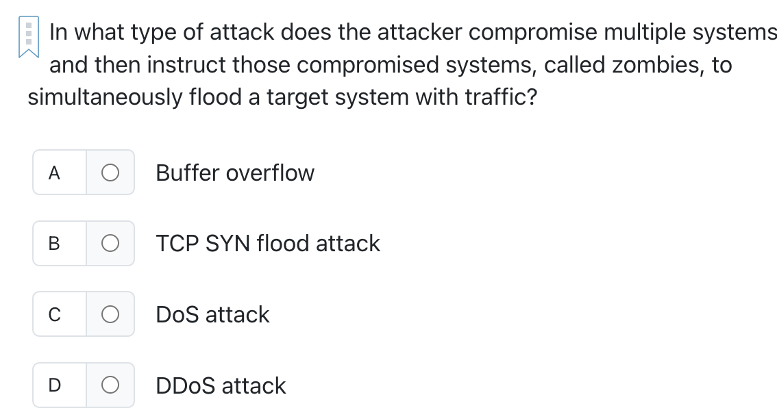 In what type of attack does the attacker