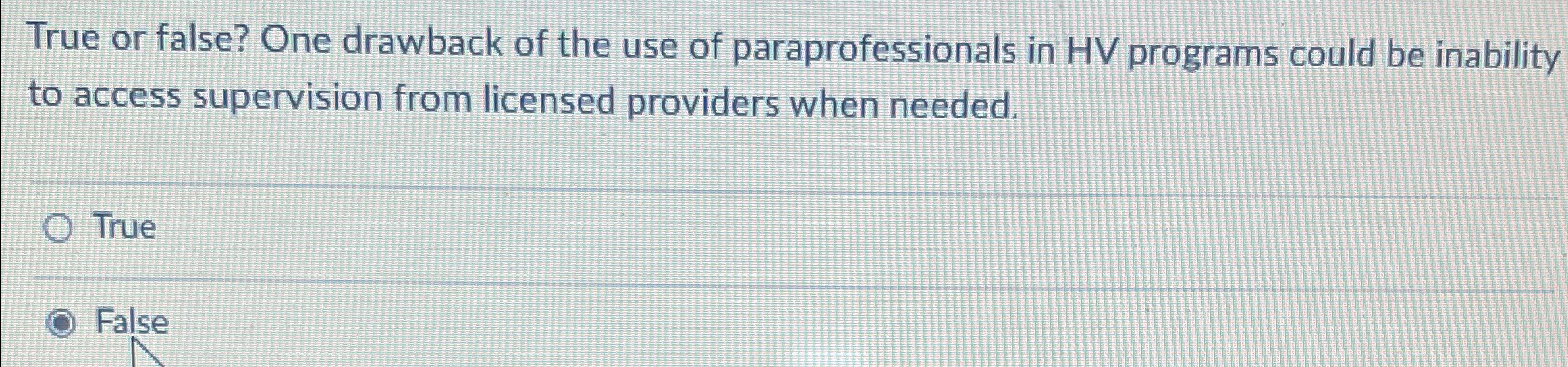 True or false? One drawback of the use of