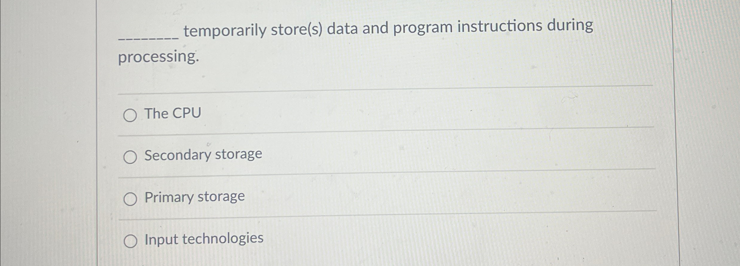 temporarily store ( s ) data and program