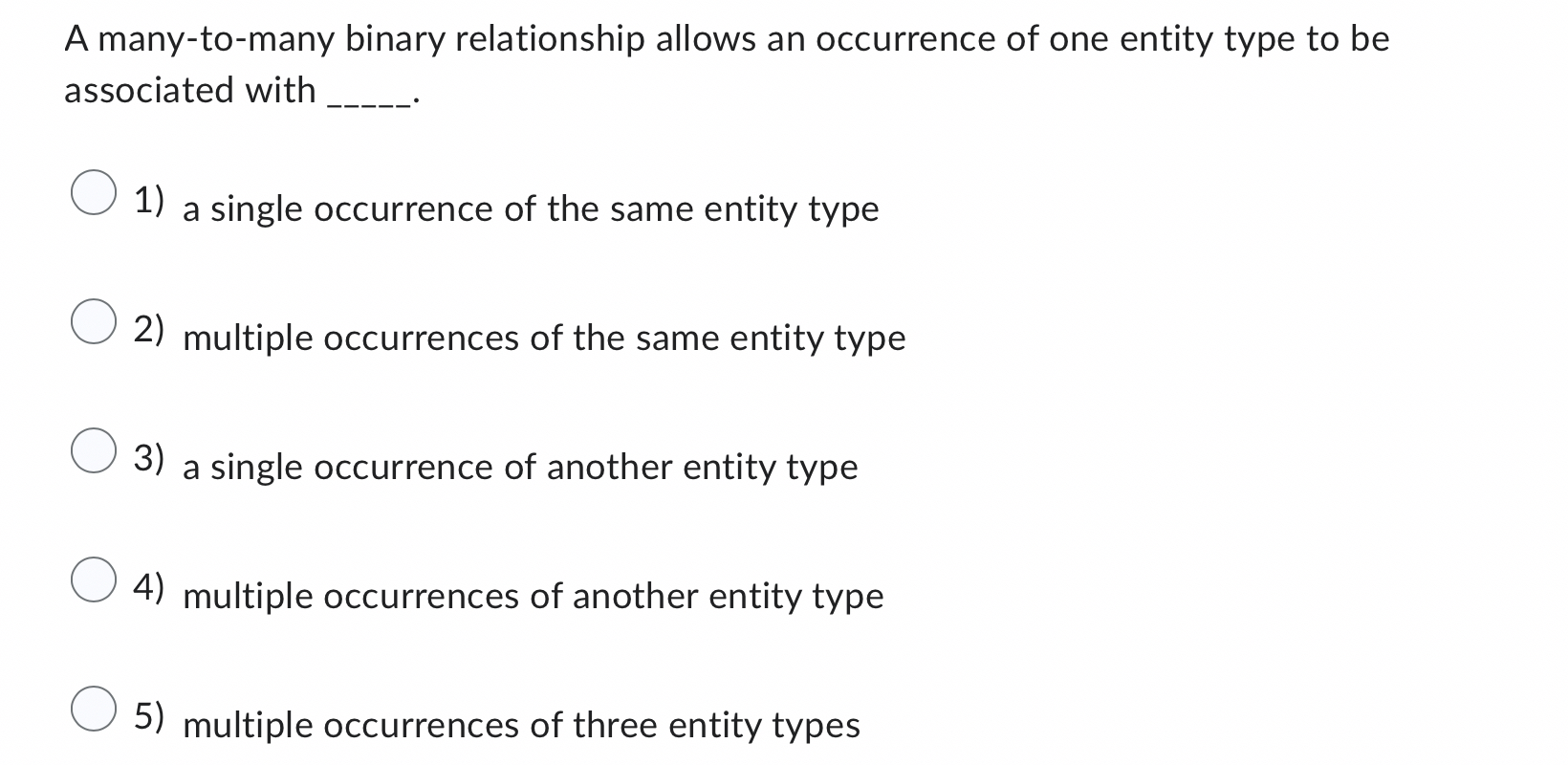 A many - to - many binary relationship allows an