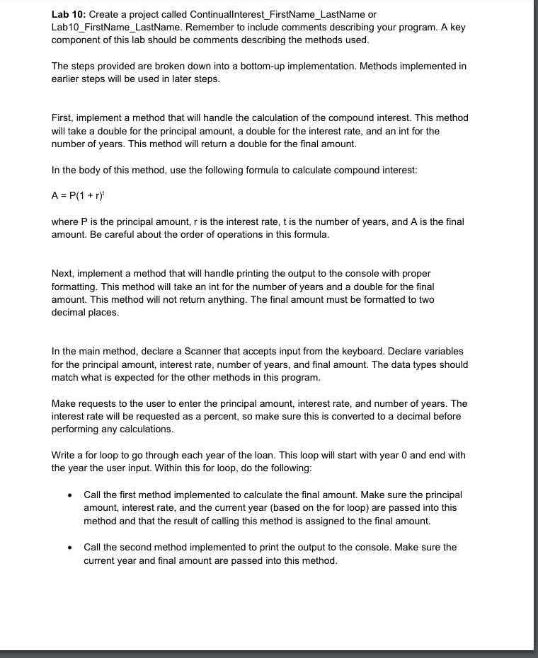 Lab 1 0 : Create a project called