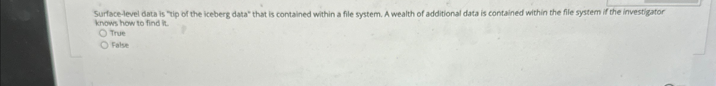 Surface - level data is "tip of the iceberg data"