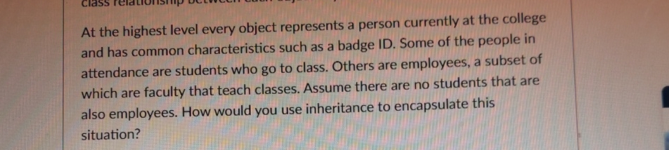 At the highest level every object represents a