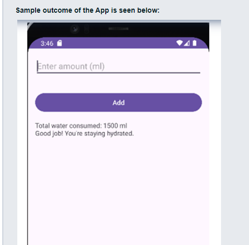 Create an Daily Water Intake app in Android