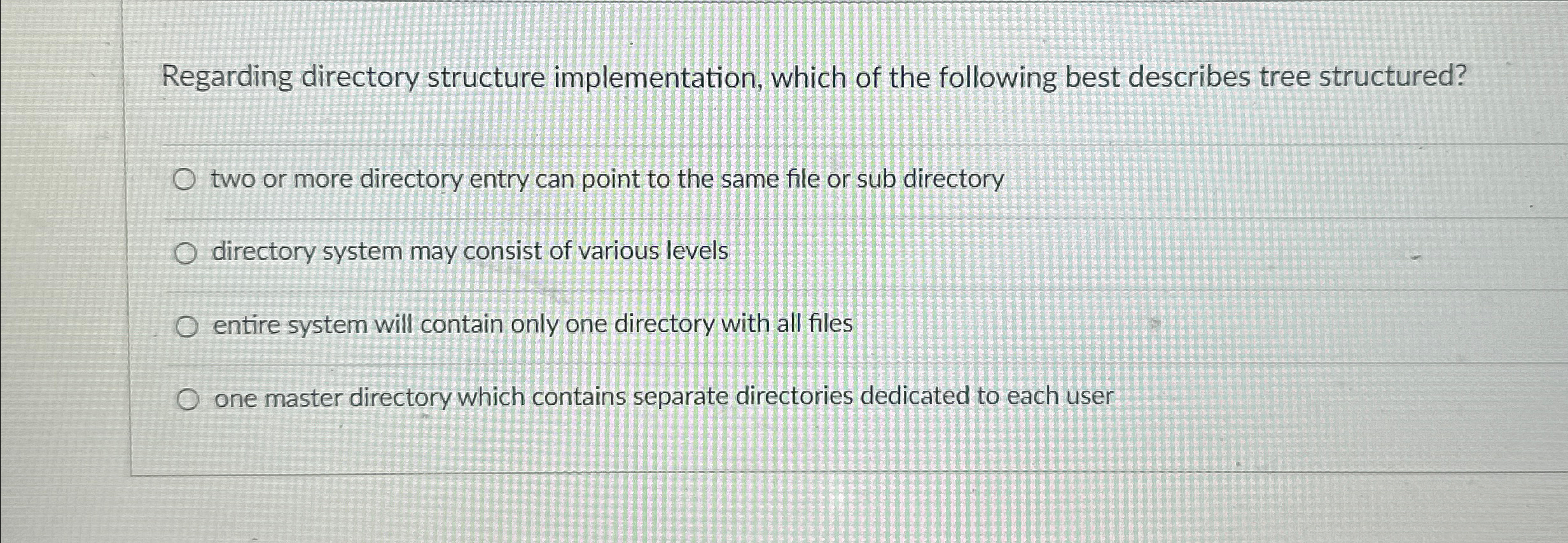 Regarding directory structure implementation,