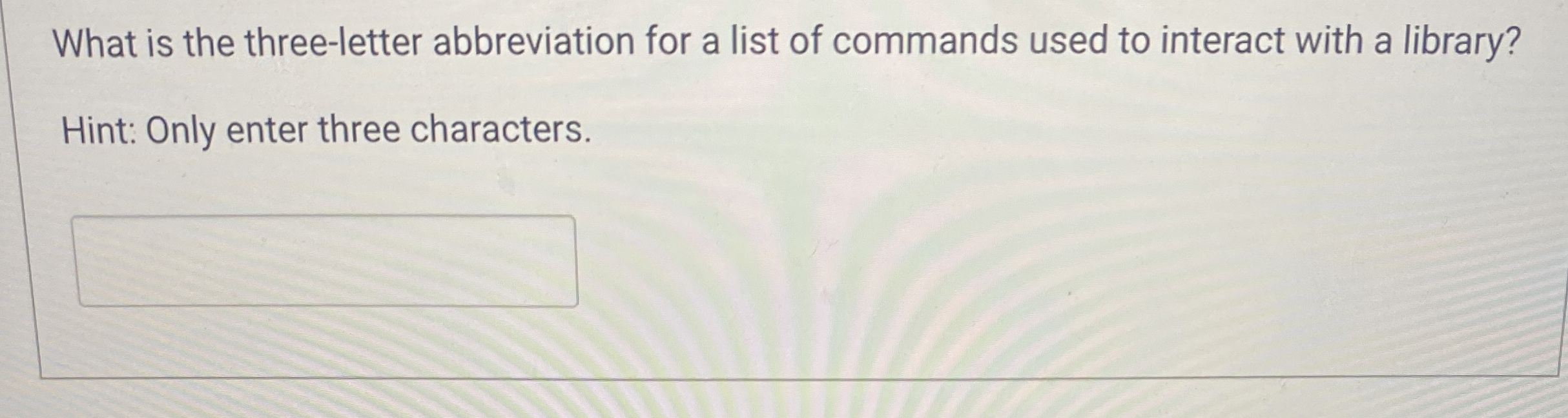 What is the three - letter abbreviation for a