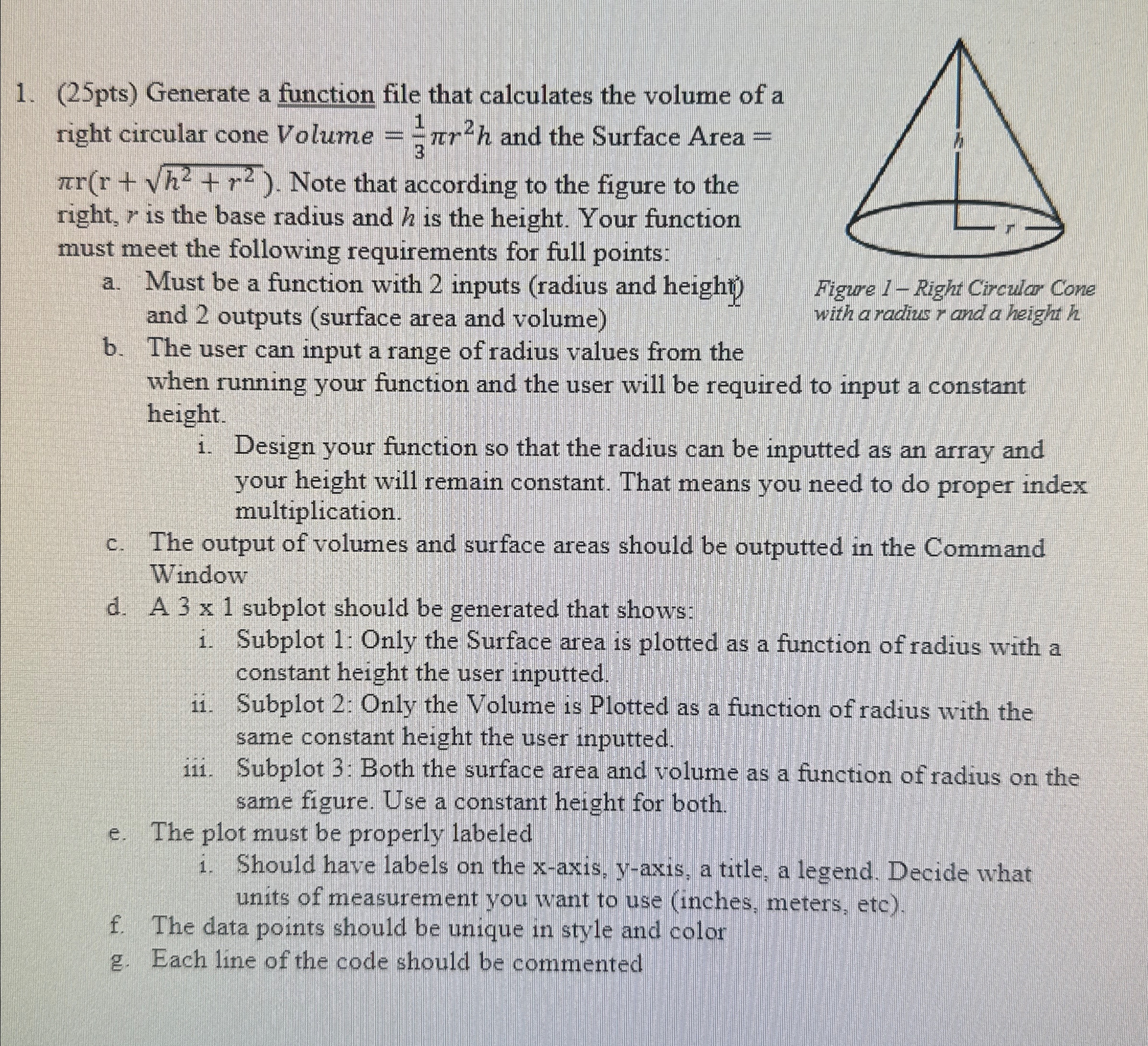 PLEASE CODE ON MATLAB Generate a function file