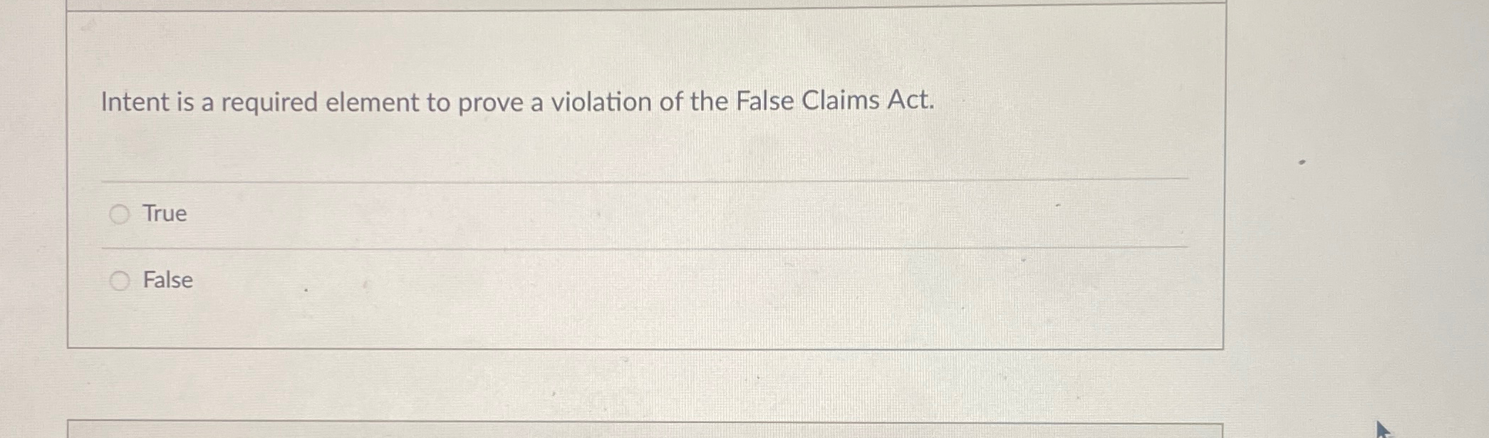 Intent is a required element to prove a violation