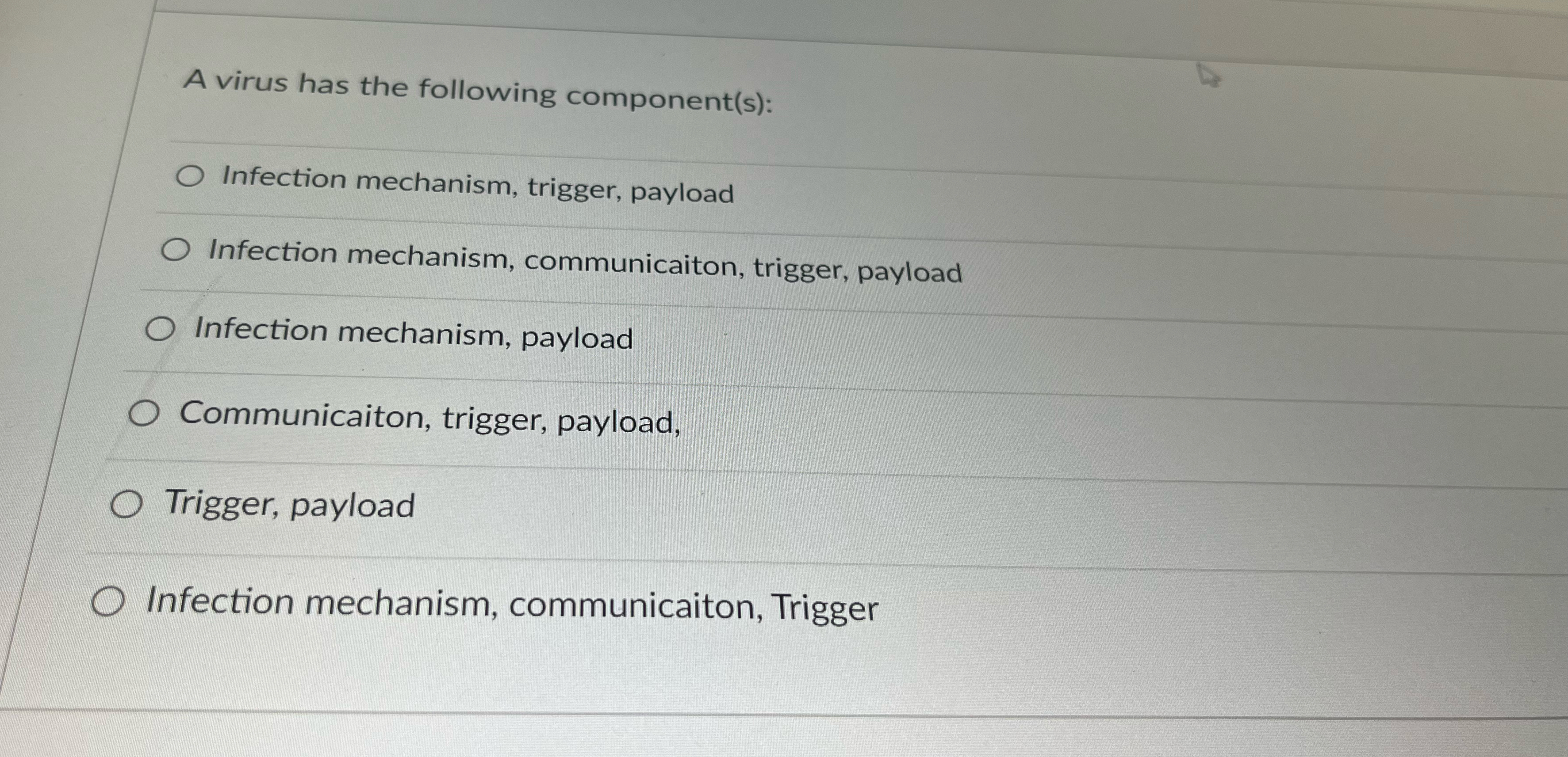 A virus has the following component ( s ) :